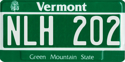 VT license plate NLH202