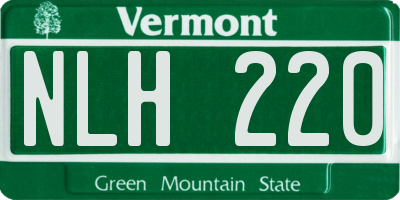 VT license plate NLH220
