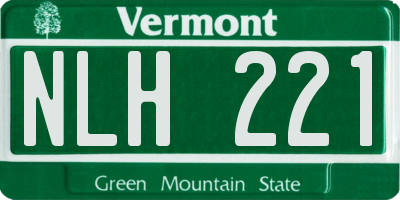 VT license plate NLH221