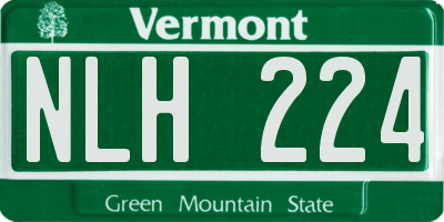 VT license plate NLH224