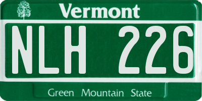 VT license plate NLH226