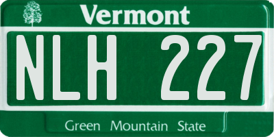 VT license plate NLH227
