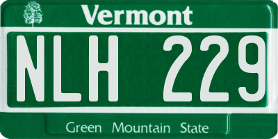 VT license plate NLH229