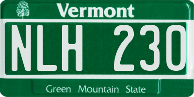 VT license plate NLH230