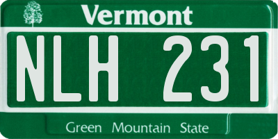 VT license plate NLH231