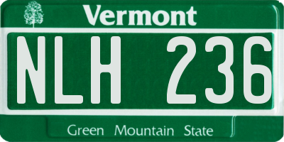VT license plate NLH236