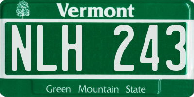 VT license plate NLH243