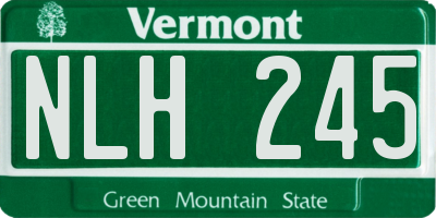 VT license plate NLH245