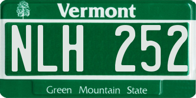 VT license plate NLH252