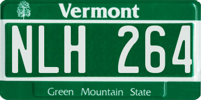 VT license plate NLH264