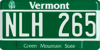 VT license plate NLH265