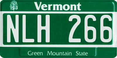 VT license plate NLH266