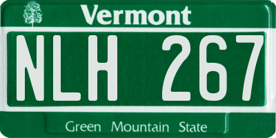 VT license plate NLH267