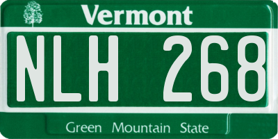 VT license plate NLH268