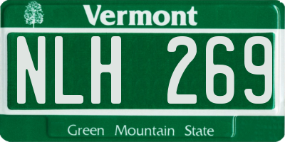 VT license plate NLH269