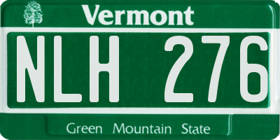 VT license plate NLH276