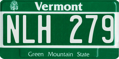 VT license plate NLH279