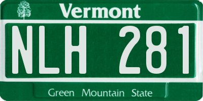 VT license plate NLH281