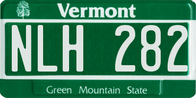 VT license plate NLH282