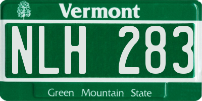 VT license plate NLH283