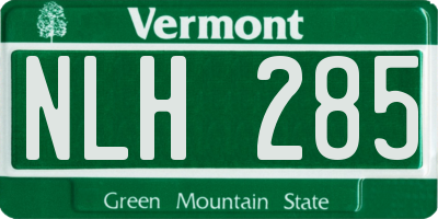 VT license plate NLH285