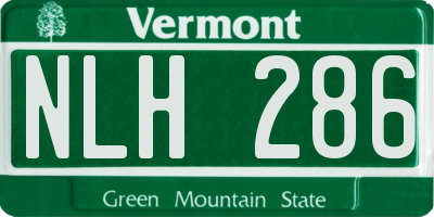 VT license plate NLH286