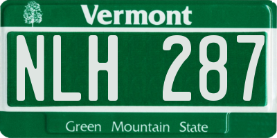 VT license plate NLH287