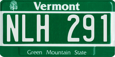 VT license plate NLH291