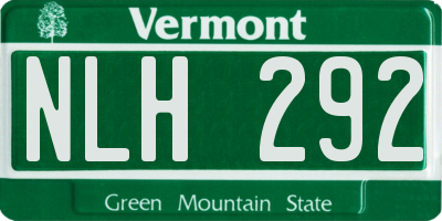 VT license plate NLH292