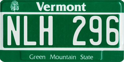 VT license plate NLH296