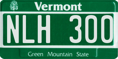 VT license plate NLH300