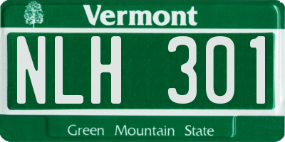 VT license plate NLH301