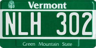 VT license plate NLH302