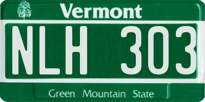 VT license plate NLH303