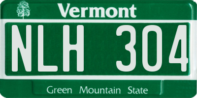 VT license plate NLH304