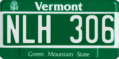 VT license plate NLH306
