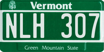 VT license plate NLH307