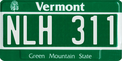 VT license plate NLH311