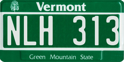 VT license plate NLH313