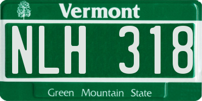 VT license plate NLH318