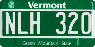 VT license plate NLH320