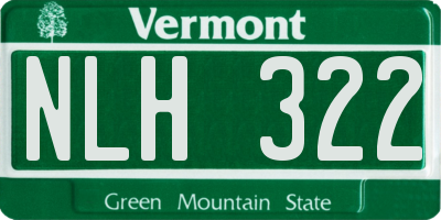 VT license plate NLH322