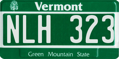 VT license plate NLH323