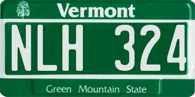 VT license plate NLH324