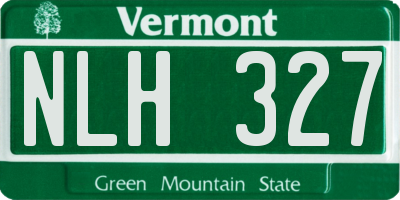 VT license plate NLH327