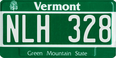 VT license plate NLH328