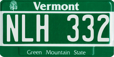 VT license plate NLH332