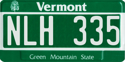 VT license plate NLH335