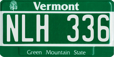 VT license plate NLH336