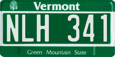VT license plate NLH341